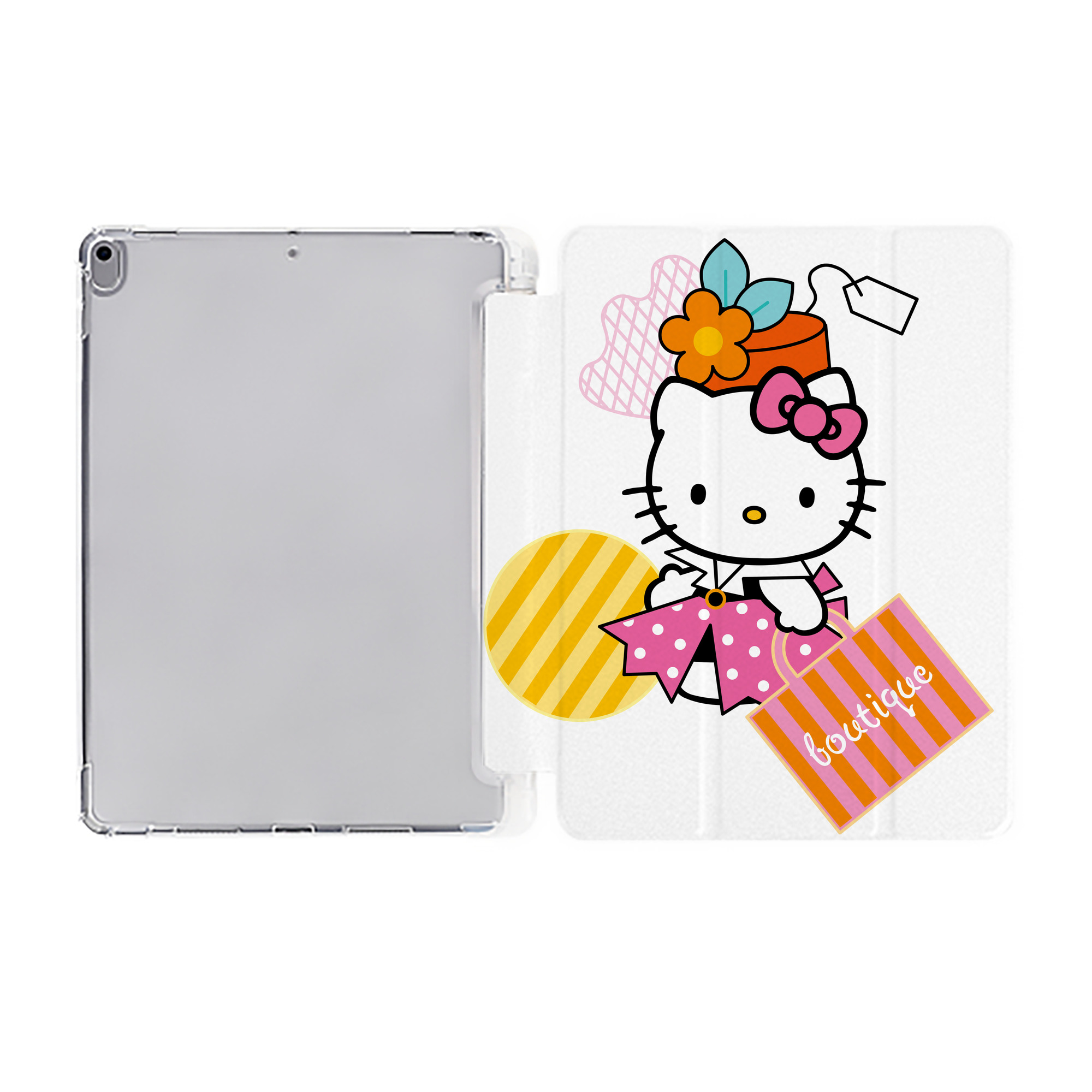 （画像用） Hello Kitty ハローキティ IPad ケース ペン収納付き 三つ折りスタンド PUレザー×シリコン 対応機種9.5/10.5/10.9インチ